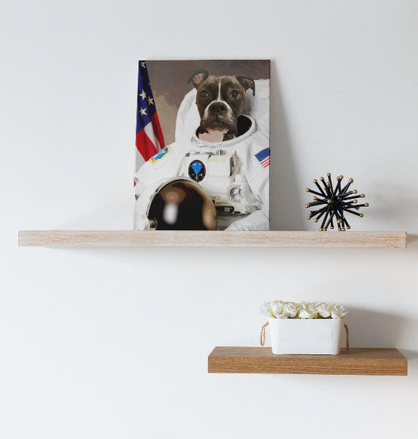 Hund Astronaut Hundeportrait auf Leinwand von Prinz Wau