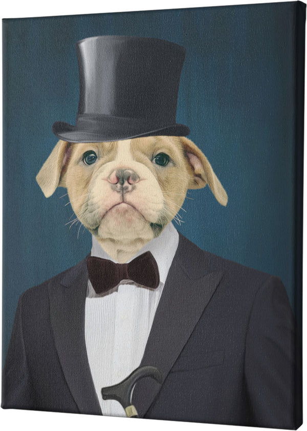 Hund Hundeportrait auf Leinwand Prinz Wau Haustierportrait