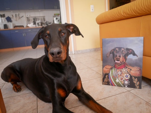 Hundeportrait auf Leinwand Prinz Wau Tierportrait Katzenportrait
