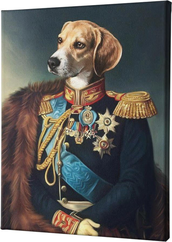 Der eiserne Leutnant - Prinz Wau - Hundeportrait Leinwand